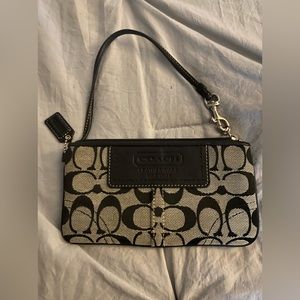 COACH wristlet, black C pattern
